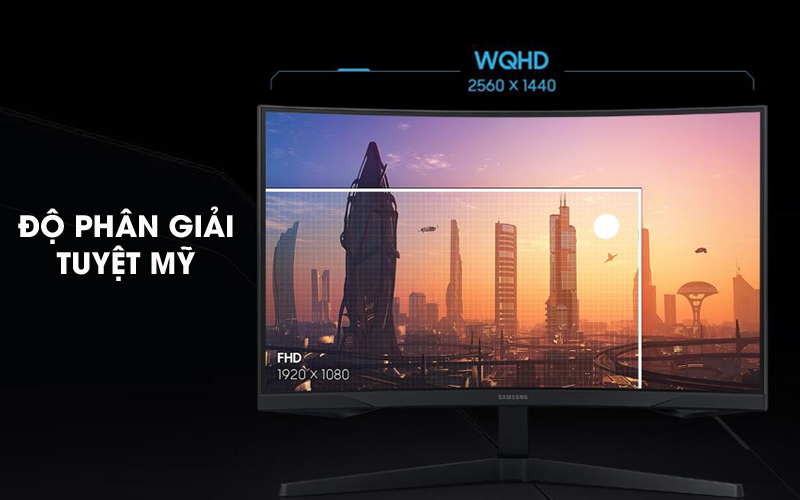 Độ phân giải cao - LCD Samsung Gaming 27 inch WQHD 144Hz 1ms/HDR10 (LC27G55TQWEXXV)